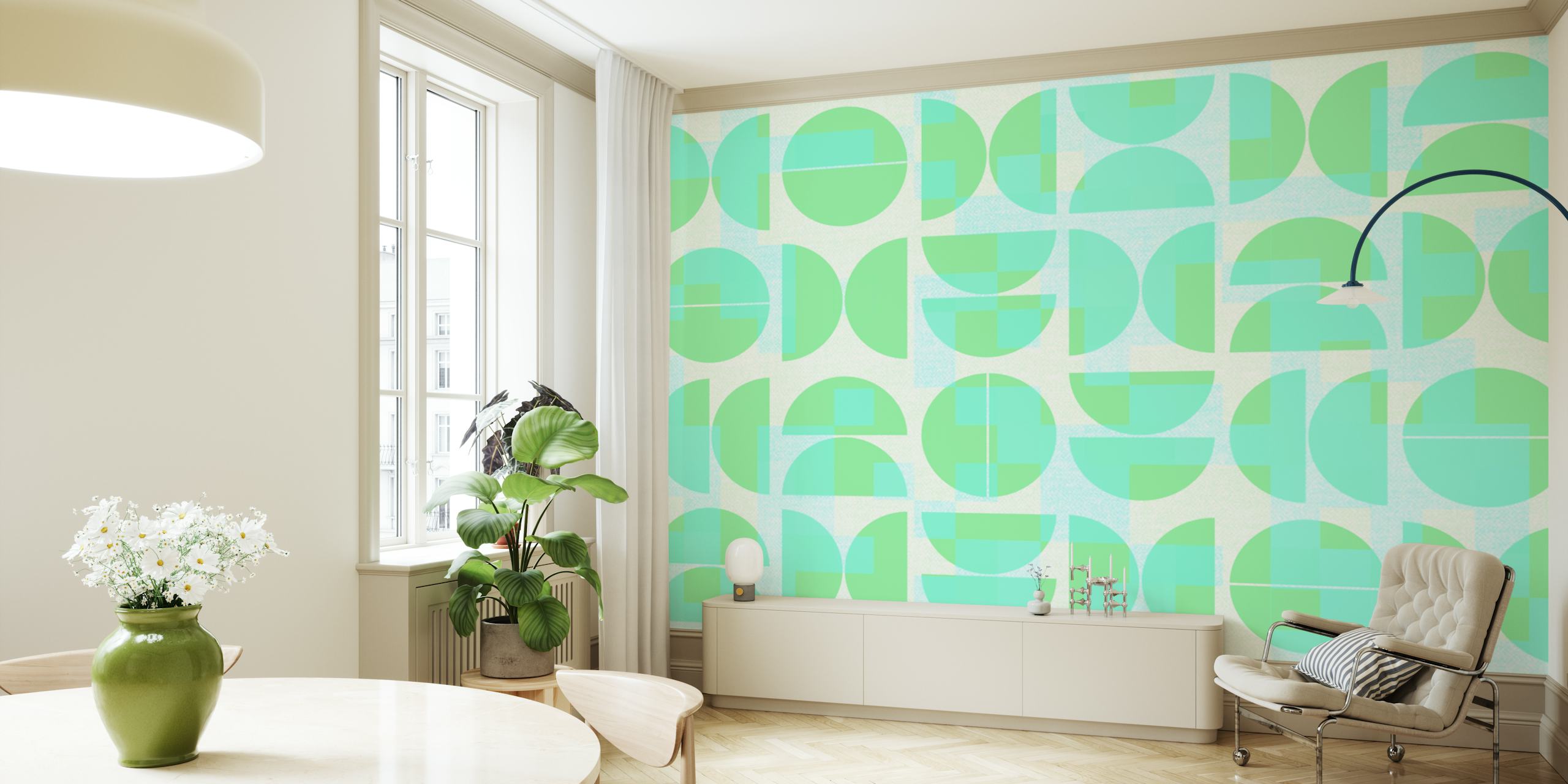 Vivid Bauhaus Geo tapeta u sobi
